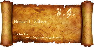Wenczl Gábor névjegykártya